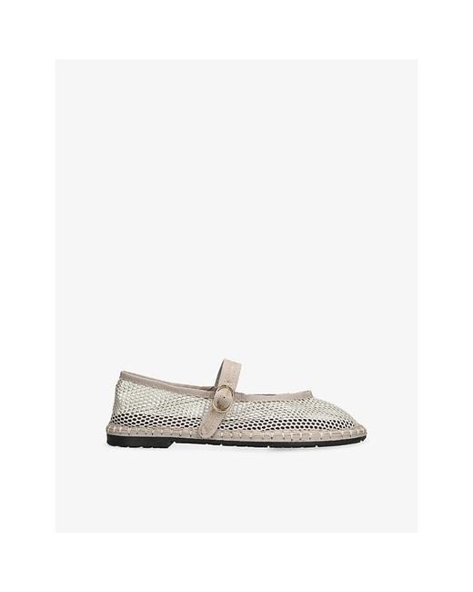 Flabelus White Isabella Mesh Ballet Flats