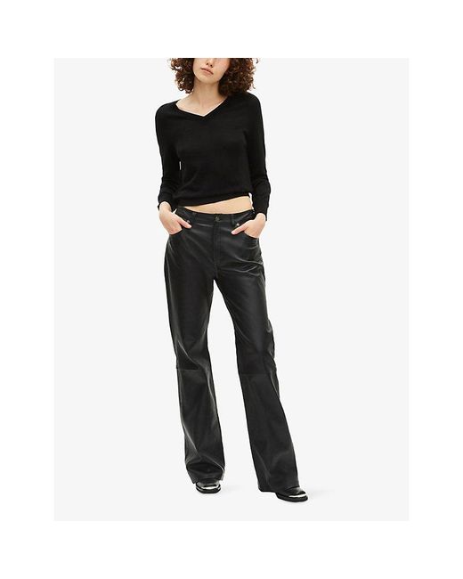 The Kooples Black V-Neck Wool Knitted Jumper