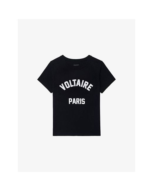 Zadig & Voltaire Black Alys Brand-Appliqué Cotton-Jersey T-Shirt