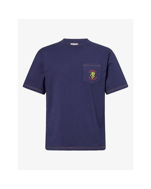 Nicholas Daley Blue Sound Clash Graphic-Print Cotton T-Shirt for men