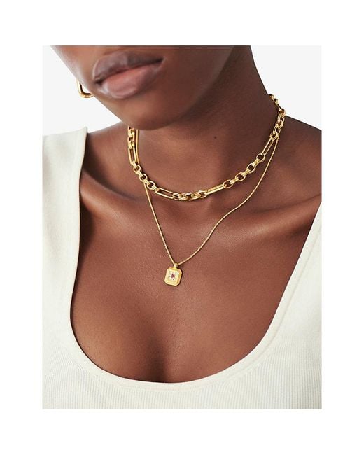 Missoma Metallic October Birthstone 18Ct Vermeil Plated Sterling Pendant Necklace