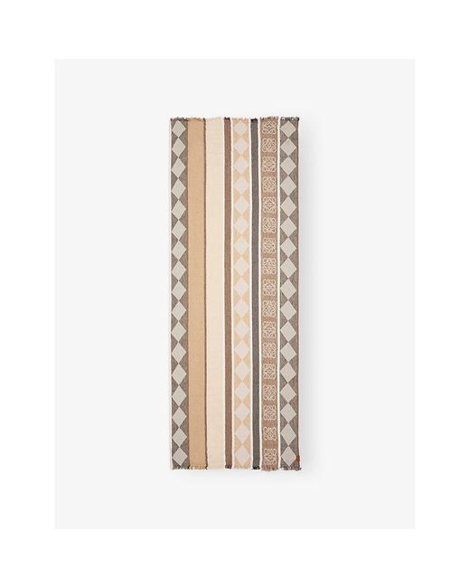 Loewe Natural X Paula's Ibiza Anagram-Print Linen-Blend Scarf