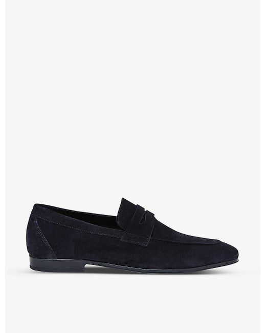 Reiss Black Bray Suede Loafers for men