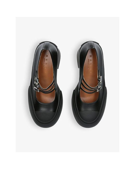 Marni Black Pablo Leather Mary Jane Heels
