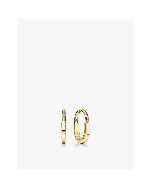 Tiffany & Co Metallic Lock 18Ct- And 0.19Ct Diamond Earrings