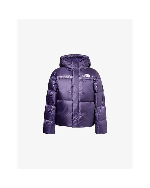 The North Face Purple Pertex Hooded Shell-Down Jacket for men