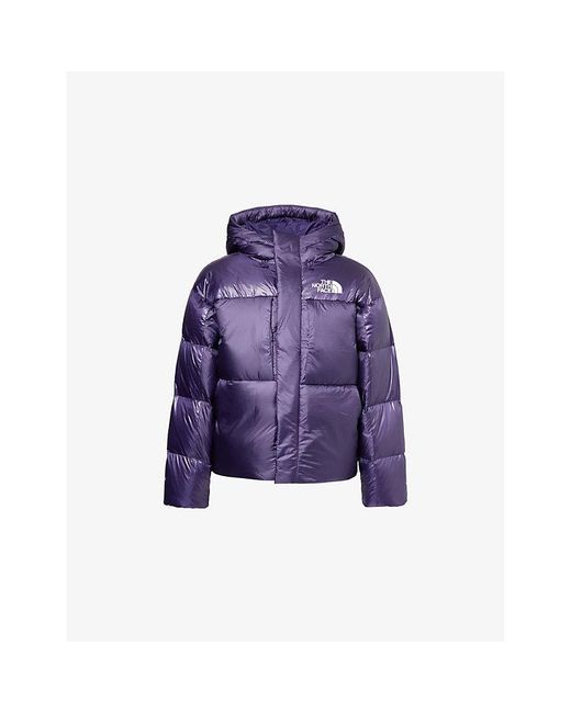 The North Face Purple Pertex Hooded Shell-Down Jacket for men