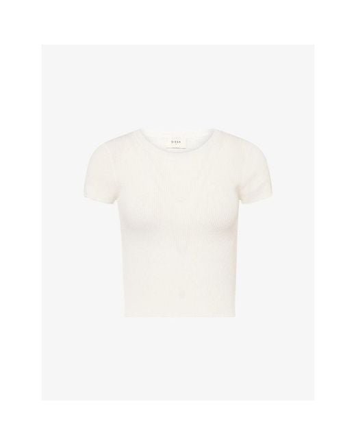 Dissh White Clo Baby Ribbed Stretch-Knit T-Shirt