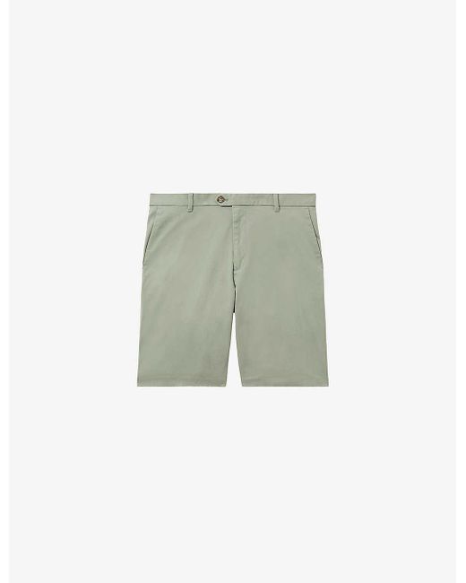 Reiss Green Wicket Straight-leg Stretch-cotton Blend Shorts for men