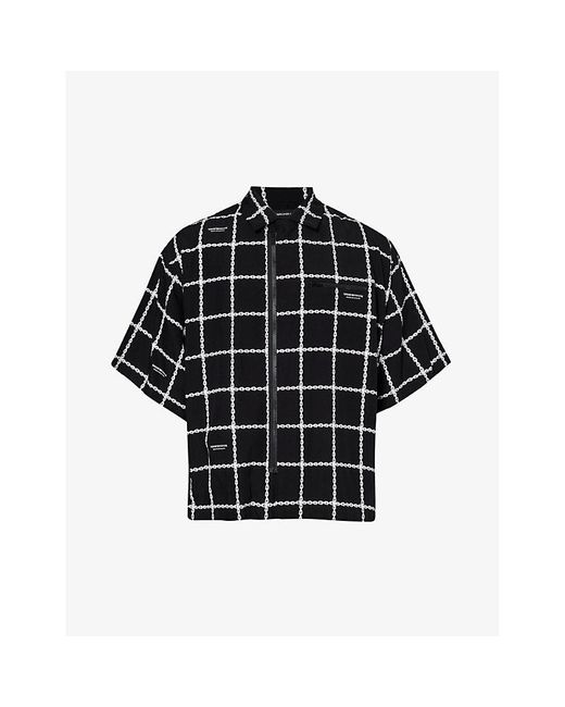 Undercover Black Chain-pattern Woven Shirt X for men
