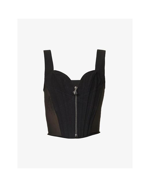 Vivienne Westwood Black Classic Sweetheart-neck Woven Top