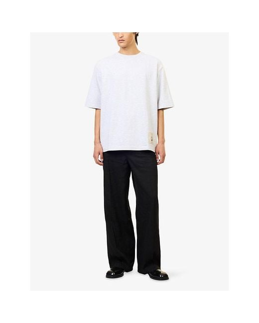 Jacquemus Purple Brand-Embroidered Cotton T-Shirt for men