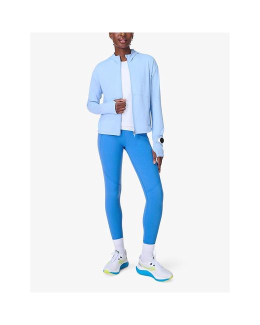 Sweaty Betty Blue Uv Hooded Stretch-Woven Jacket