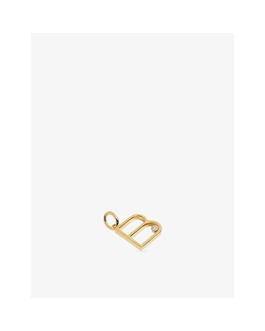 Monica Vinader Metallic Solitaire Initial B 18Ct Vermeil And Lab-Grown Diamond Pendant
