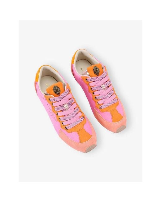 Kurt Geiger Pink Islington Suede Trainers