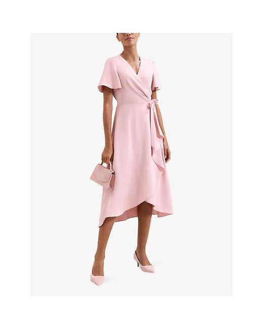 Phase Eight Pink Julissa Wrap Woven Midi Dress Dress