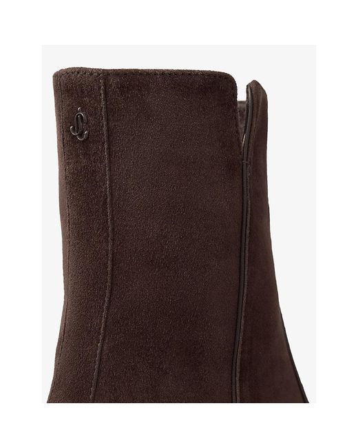 Jimmy Choo Brown Eliot 45 Suede Ankle Boots