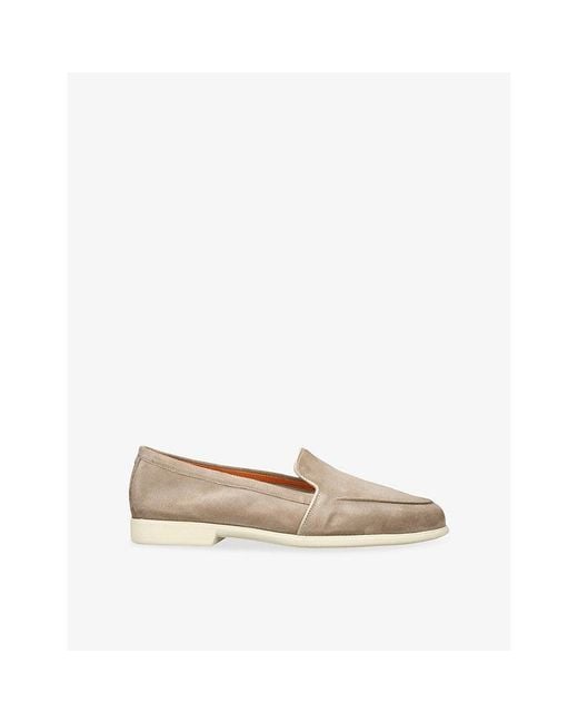 Santoni Natural Malibu Suede Loafers