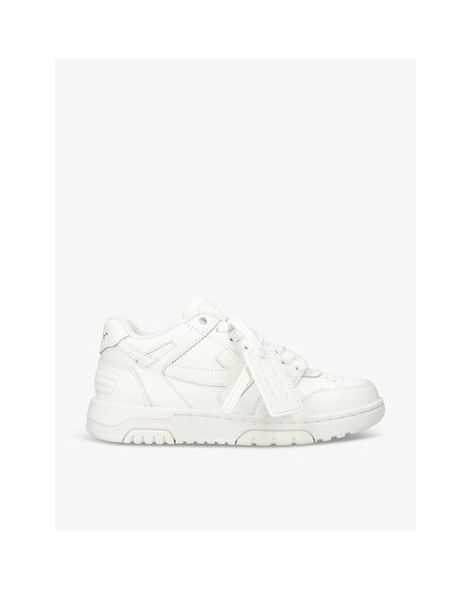 Off-White c/o Virgil Abloh White Out Of Office Brand-embroidered Leather Low-top Trainers