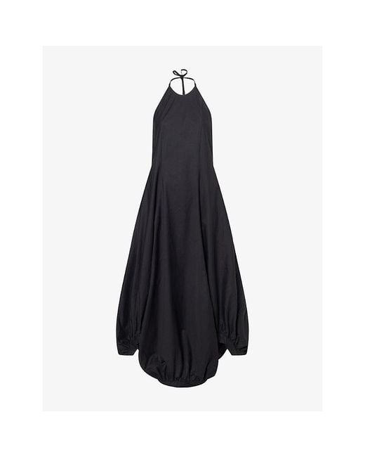 GIMAGUAS Blue Samba Halter Cotton Maxi Dress