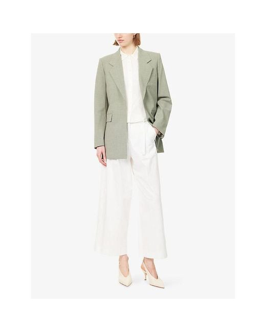 Theory Green The Relaxed Slash Wool-Blend Blazer