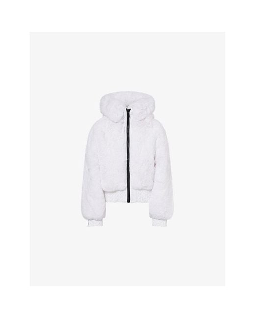 Goldbergh White Indira Hooded Faux-Fur Ski Jacket