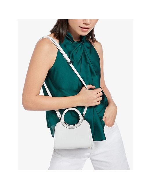 BVLGARI White Roma Mini Leather Top-Handle Bag