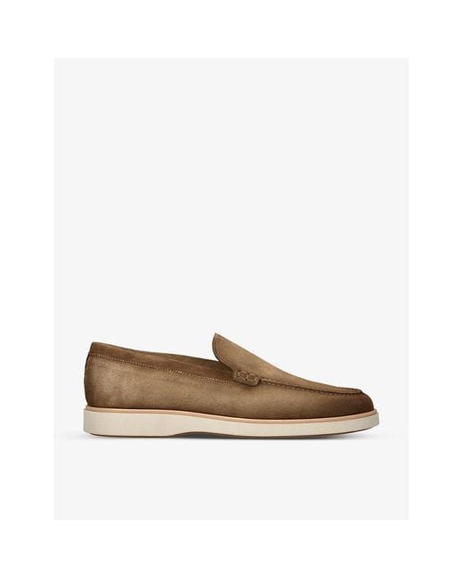 Magnanni Shoes Brown Paraiso Slip-On Suede Loafers for men