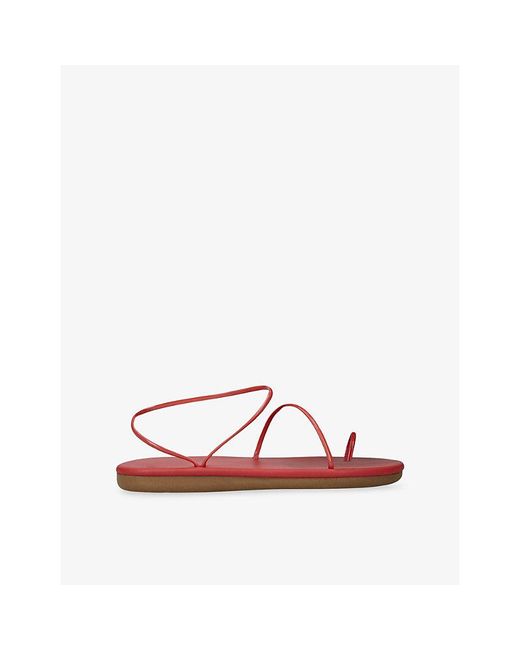 Ancient Greek Sandals Red Kansiz Faux-Leather Sandals