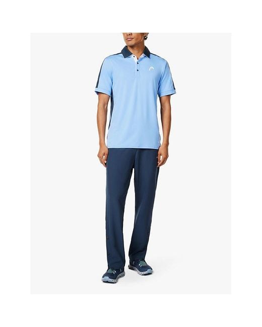 Head Blue Light Slice Short-Sleeve Woven Polo Shirt for men