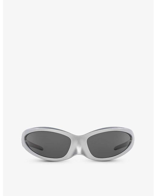 Balenciaga Gray 6e000284 Bb0251s Rectangle-frame Acetate Sunglasses