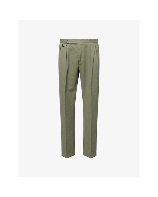 Polo Ralph Lauren Green Pressed-Crease Tapered-Leg Stretch-Cotton Chinos for men