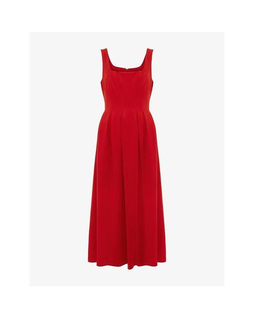 Phase Eight Red X Goodwood Racecourse Katie Woven Midi Dress