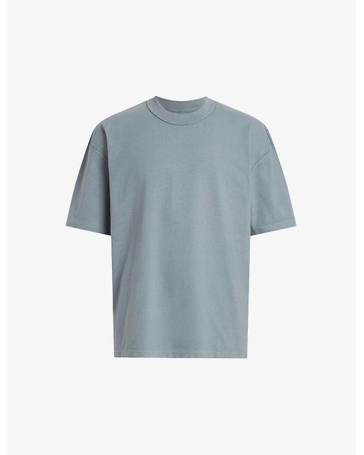 AllSaints Blue Isac Relaxed-fit Short-sleeve Organic-cotton T-shirt X for men