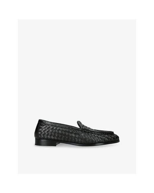 Bottega Veneta Black Silenzio Leather Loafers for men