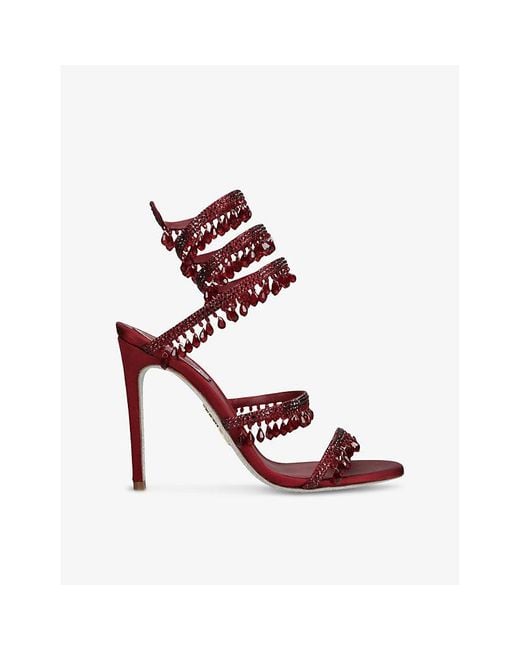 Rene Caovilla Multicolor Chandelier 105 Crystal-Embellished Satin Heeled Courts