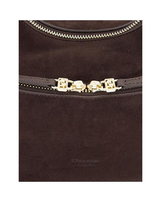 Dune Black Defiant Suede Shoulder Bag