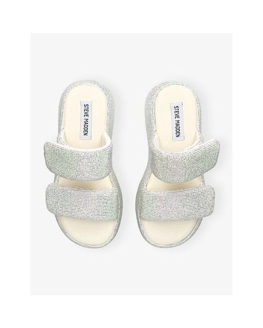 Steve Madden White Tokiyo Woven Sandals