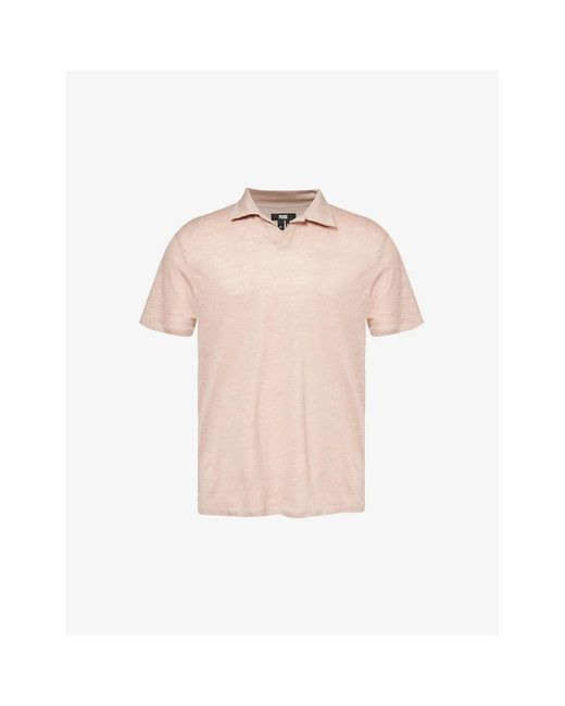 PAIGE Pink Shelton Linen Polo Shirt X for men