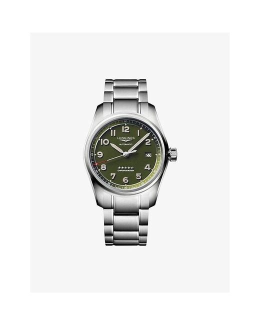 Longines Green L3.810.4.03.6 Spirit Stainless-Steel Automatic Watch for men