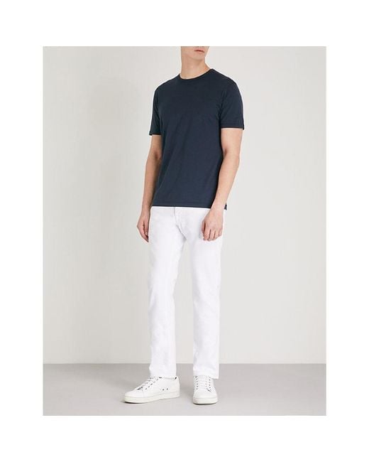 Sunspel Blue Crewneck Cotton-jersey T-shirt for men