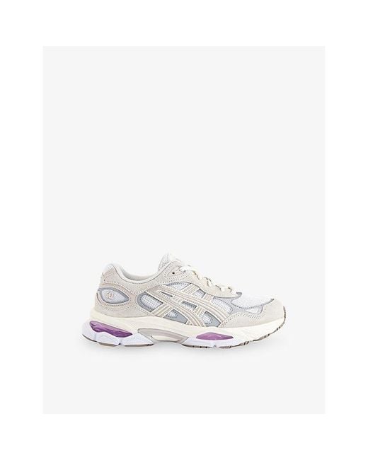Asics White Gel-Nyc 2.0 Suede And Mesh Trainers