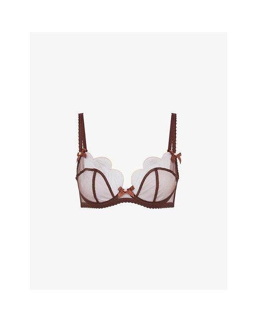 Agent Provocateur Pink Lorna Scalloped Tulle Underwired Bra