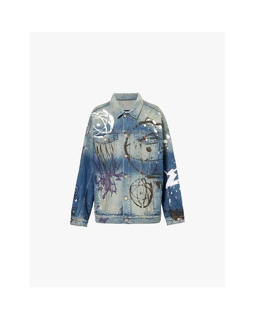 Marc Jacobs Blue X Futura Painted Trucker Denim Jacket for men