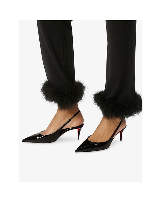 Christian Louboutin Black Miss Z 60 Slingback Patent-Leather Heeled Pumps