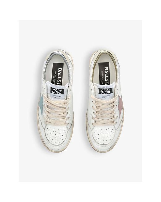 Golden Goose Deluxe Brand White Ballstar 10548 Star-embroidered Leather Low-top Trainers