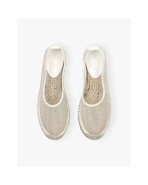 Dear Frances Natural Vespa Mesh And Leather Espadrille Flats