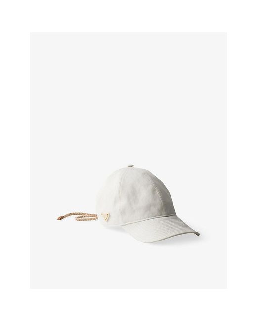Prada White Lace-Up Satin And Cotton Baseball Cap