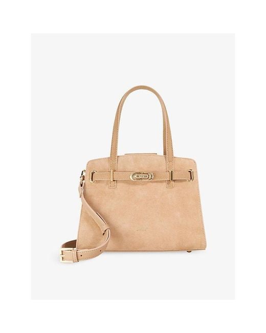 Dune Natural Dinidefine Medium Leather Tote Bag