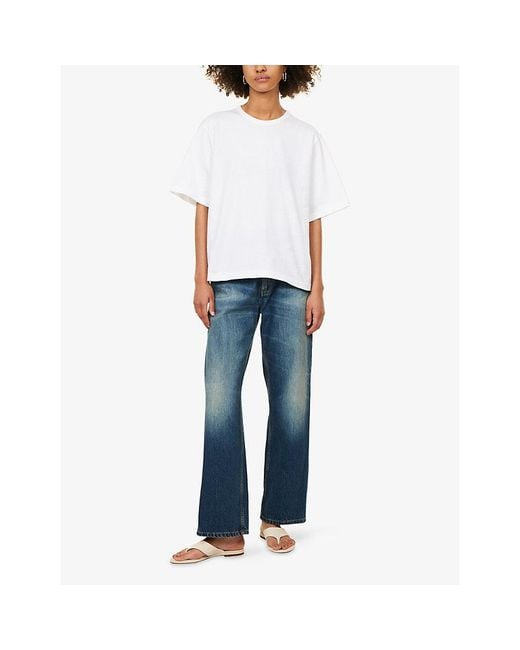 Skall Studio White Boyfriend Oversized Cotton T-Shirt